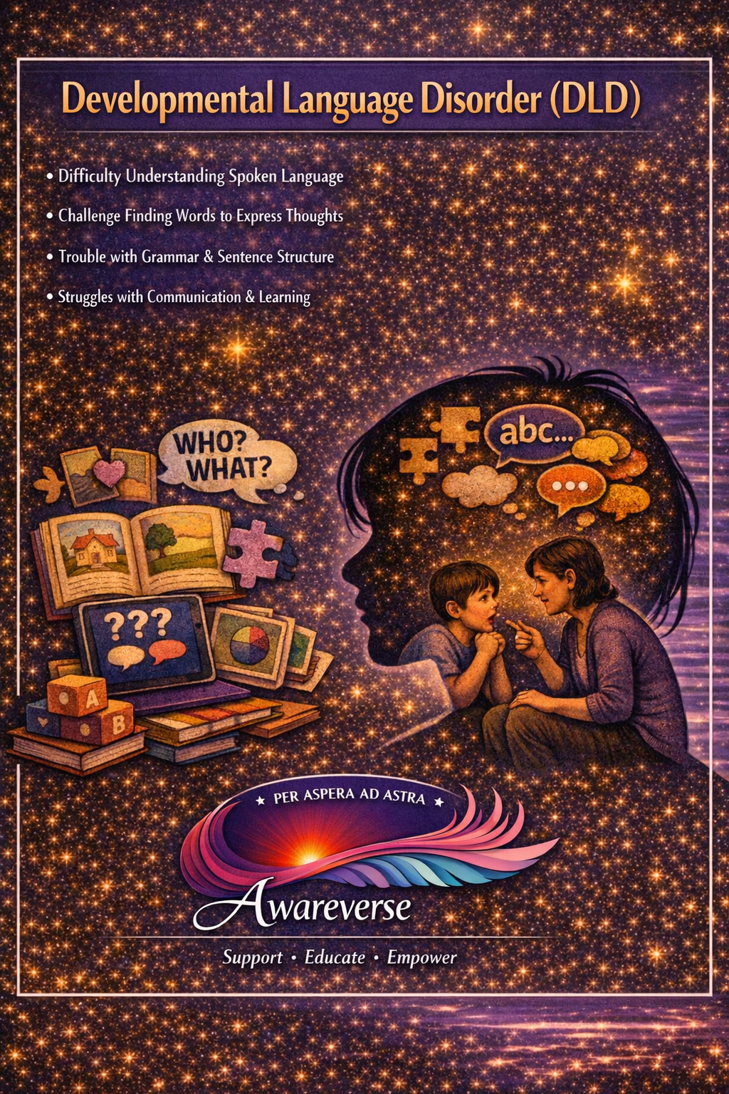 Developmental Language Disorder (DLD) information card