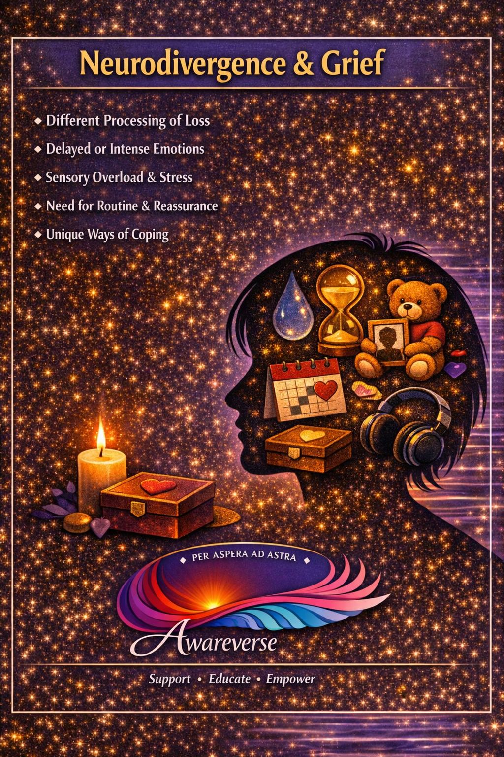 Neurodivergent Grief & Bereavement cosmic card