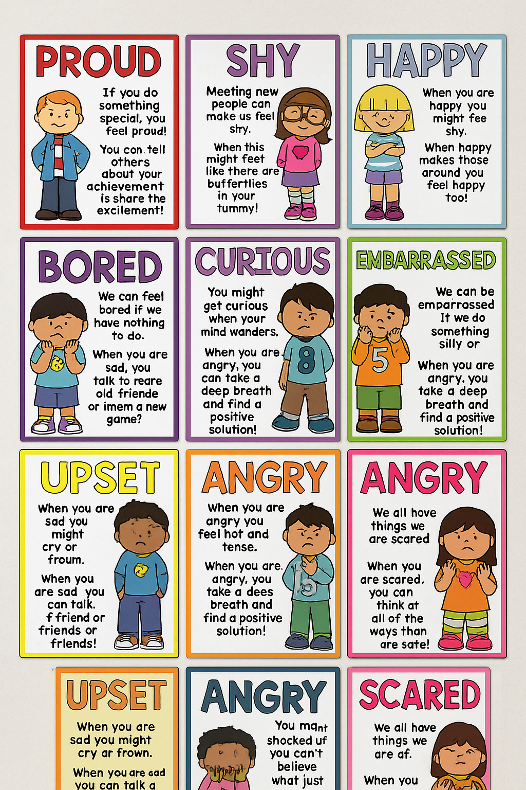 Emotion Learning Cards – Feelings & Behaviour Posters