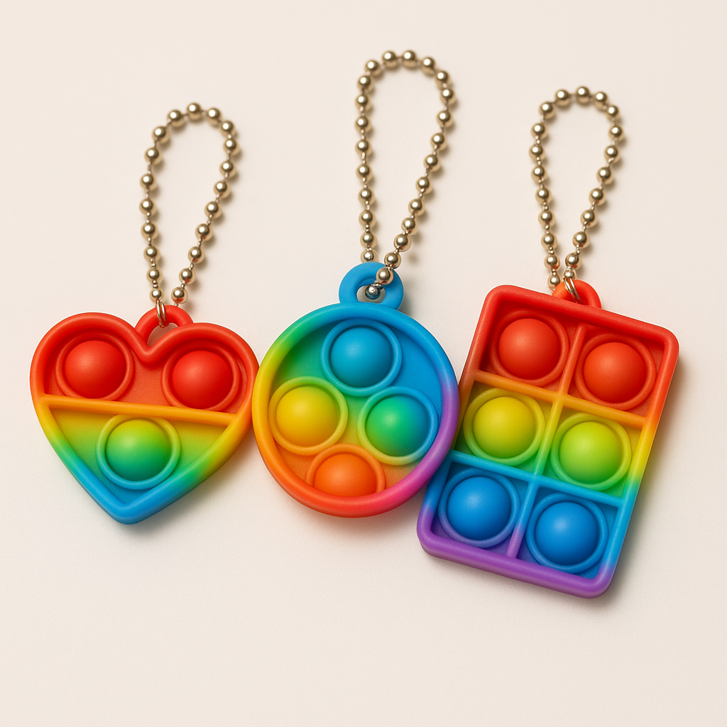Pop Keychain – Sensory Fidget Clip x 3