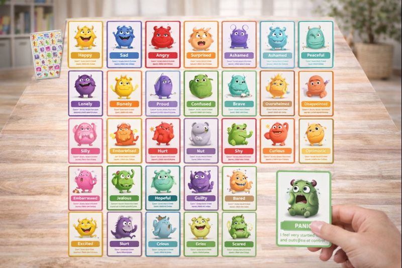 Emotion Monster Learning Cards