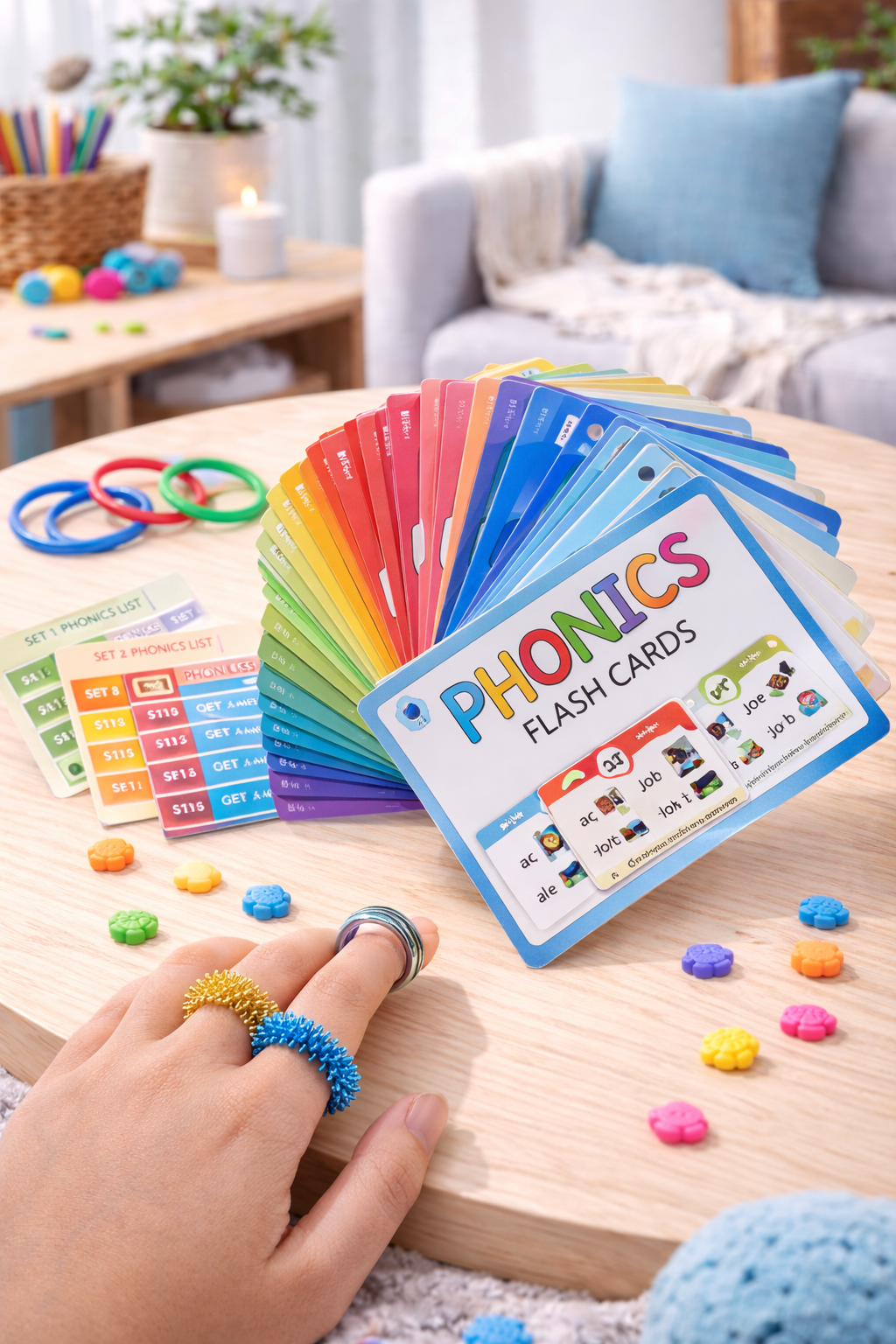 Phonics Flash Cards Set Early Reading Sound Cards for Home Learning