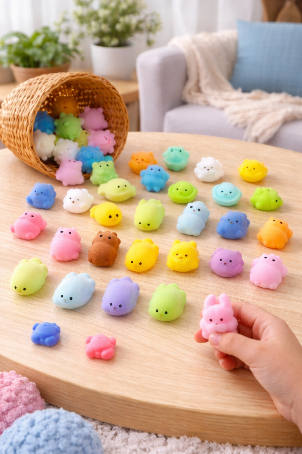 Kawaii Mini Mochi Squishy Toy Set – Mixed Colour Cute Sensory Fidgets