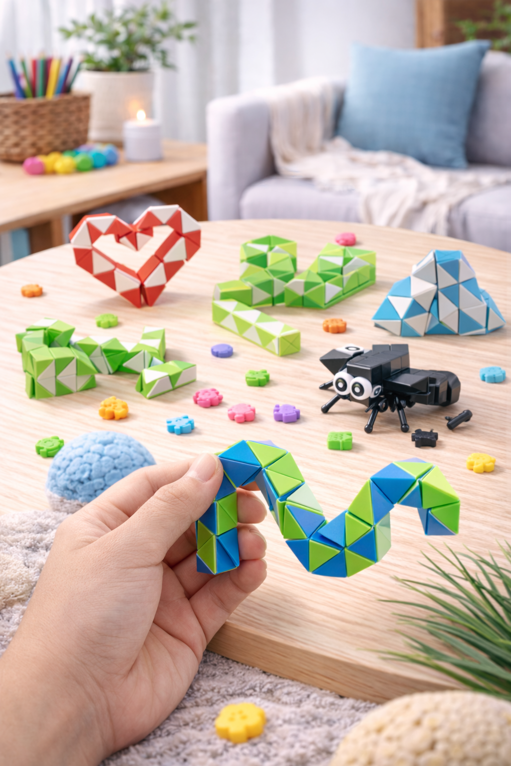 Magic Snake Cube Puzzle – Twist and Shape Fidget Brain Teaser